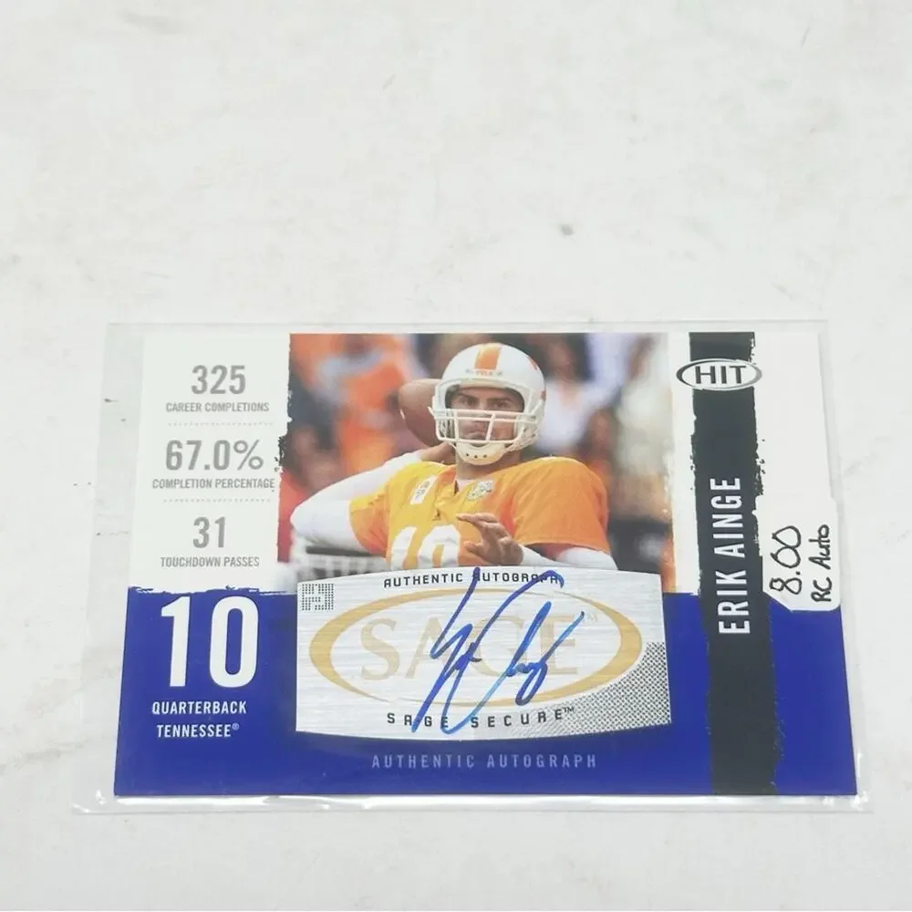 HIT Erik Ainge Autographed Football Card